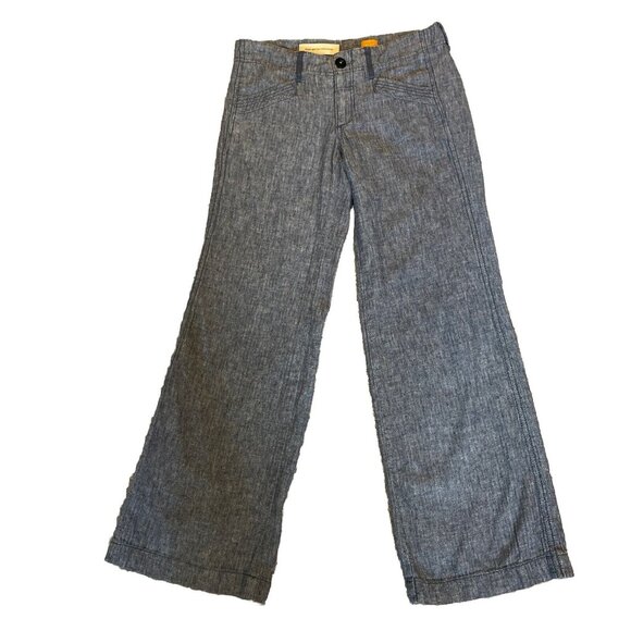 PILCRO AND THE LETTERPRESS Linen Blend Wide Leg Pants Women's 0P Heather Blue - Picture 2 of 14